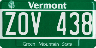 VT license plate ZOV438