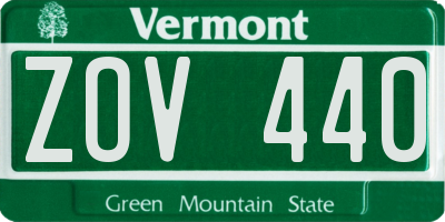 VT license plate ZOV440