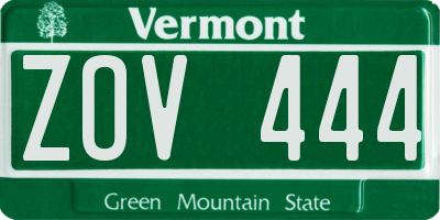 VT license plate ZOV444