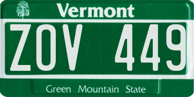 VT license plate ZOV449