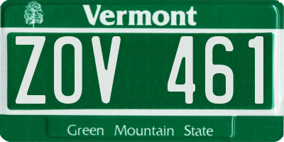 VT license plate ZOV461