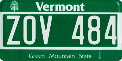 VT license plate ZOV484