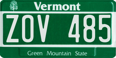 VT license plate ZOV485