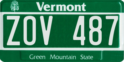 VT license plate ZOV487