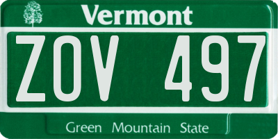 VT license plate ZOV497