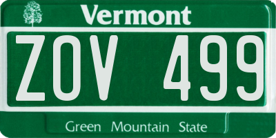 VT license plate ZOV499