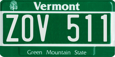 VT license plate ZOV511