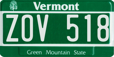 VT license plate ZOV518