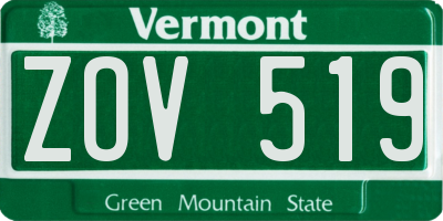 VT license plate ZOV519