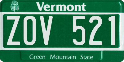 VT license plate ZOV521