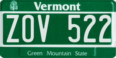 VT license plate ZOV522