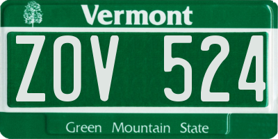 VT license plate ZOV524