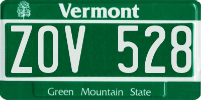 VT license plate ZOV528