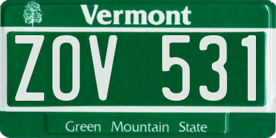 VT license plate ZOV531
