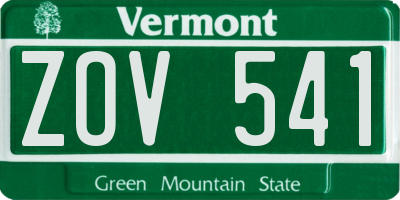 VT license plate ZOV541