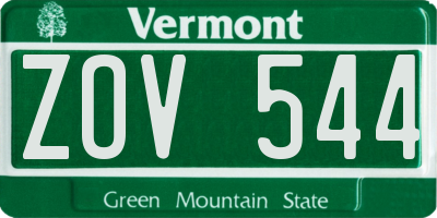 VT license plate ZOV544