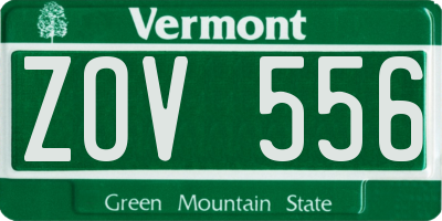 VT license plate ZOV556