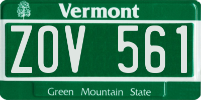 VT license plate ZOV561