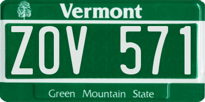 VT license plate ZOV571