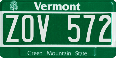 VT license plate ZOV572