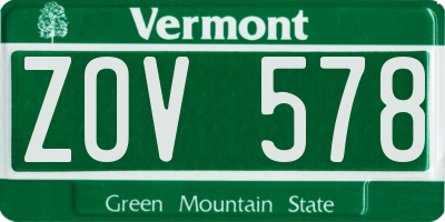 VT license plate ZOV578
