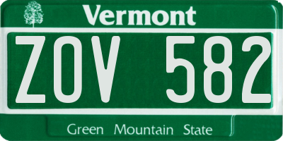 VT license plate ZOV582