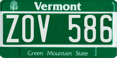 VT license plate ZOV586