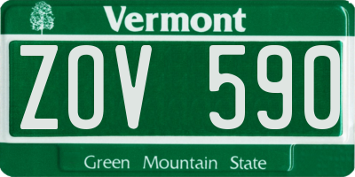 VT license plate ZOV590
