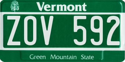 VT license plate ZOV592