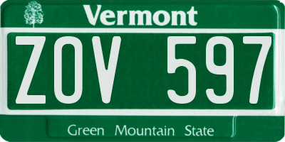 VT license plate ZOV597
