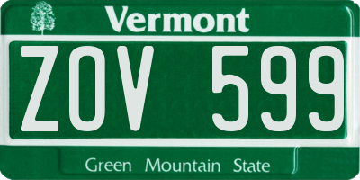 VT license plate ZOV599
