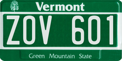 VT license plate ZOV601