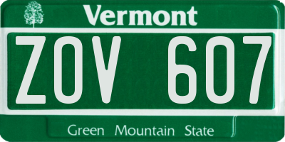 VT license plate ZOV607