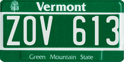VT license plate ZOV613