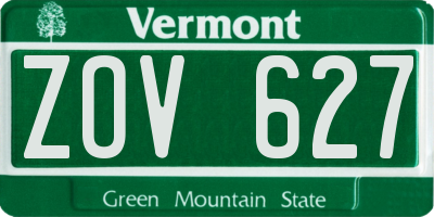 VT license plate ZOV627