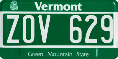 VT license plate ZOV629