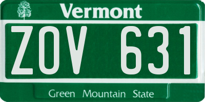 VT license plate ZOV631
