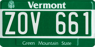 VT license plate ZOV661
