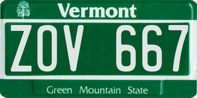 VT license plate ZOV667