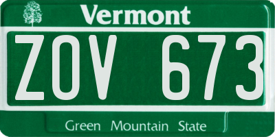 VT license plate ZOV673