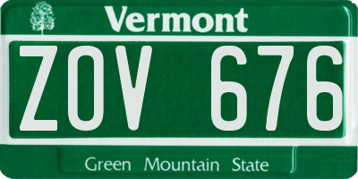 VT license plate ZOV676