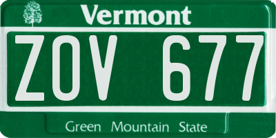VT license plate ZOV677