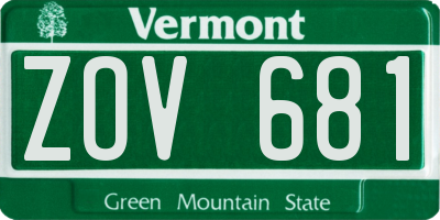VT license plate ZOV681