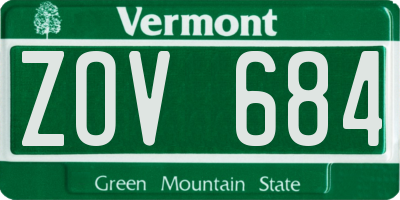 VT license plate ZOV684
