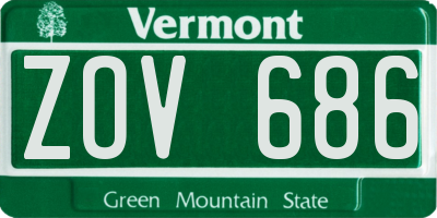 VT license plate ZOV686
