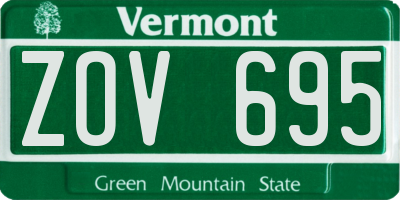 VT license plate ZOV695