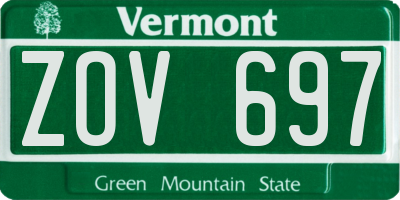 VT license plate ZOV697