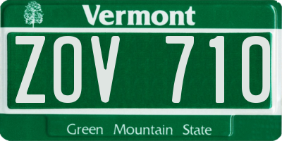 VT license plate ZOV710