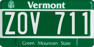 VT license plate ZOV711