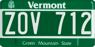 VT license plate ZOV712